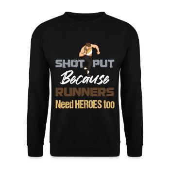 Athletics, Athletics, Throwing athletes, - Unisex Sweatshirt - black - Front - Alina (178cm) & Michal (187cm)