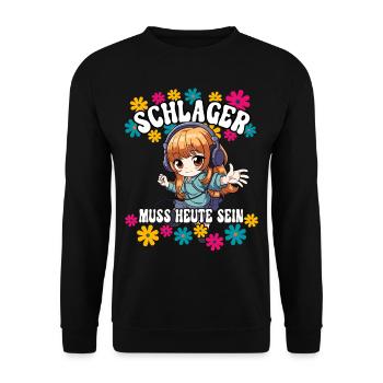 Schlager - Unisex Pullover - Schwarz - Vorne - Alina (178cm) & Michal (187cm)