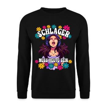 Schlager - Unisex Pullover - Schwarz - Vorne - Alina (178cm) & Michal (187cm)