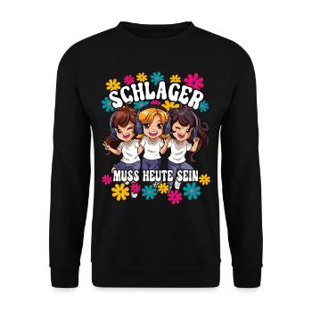 Schlager - Unisex Pullover - Schwarz - Vorne - Alina (178cm) & Michal (187cm)