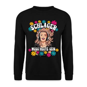 Schlager - Unisex Pullover - Schwarz - Vorne - Alina (178cm) & Michal (187cm)
