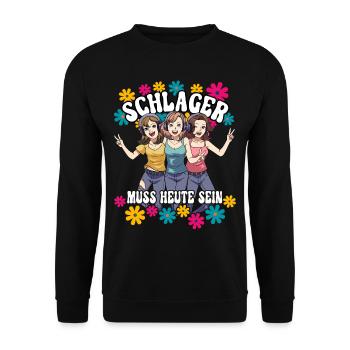 Schlager - Unisex Pullover - Schwarz - Vorne - Alina (178cm) & Michal (187cm)