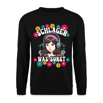 Schlager - Unisex Pullover - Schwarz - Vorne - Alina (178cm) & Michal (187cm)