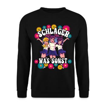 Schlager - Unisex Pullover - Schwarz - Vorne - Alina (178cm) & Michal (187cm)