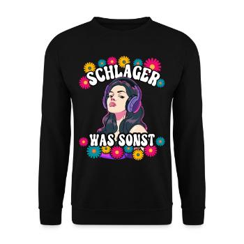 Schlager - Unisex Pullover - Schwarz - Vorne - Alina (178cm) & Michal (187cm)