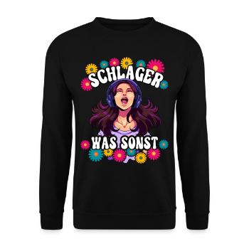 Schlager - Unisex Pullover - Schwarz - Vorne - Alina (178cm) & Michal (187cm)