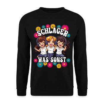 Schlager - Unisex Pullover - Schwarz - Vorne - Alina (178cm) & Michal (187cm)