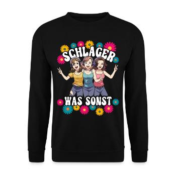 Schlager - Unisex Pullover - Schwarz - Vorne - Alina (178cm) & Michal (187cm)