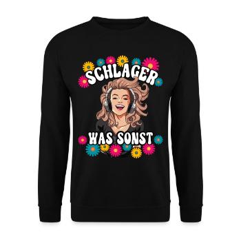 Schlager Gehen Immer - Unisex Pullover - Schwarz - Vorne - Alina (178cm) & Michal (187cm)