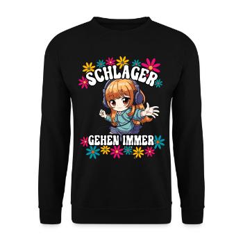 Schlager Gehen Immer - Unisex Pullover - Schwarz - Vorne - Alina (178cm) & Michal (187cm)