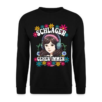 Schlager Gehen Immer - Unisex Pullover - Schwarz - Vorne - Alina (178cm) & Michal (187cm)