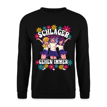 Schlager Gehen Immer - Unisex Pullover - Schwarz - Vorne - Alina (178cm) & Michal (187cm)