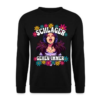 Schlager Gehen Immer - Unisex Pullover - Schwarz - Vorne - Alina (178cm) & Michal (187cm)