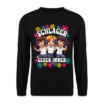 Schlager Gehen Immer - Unisex Pullover - Schwarz - Vorne - Alina (178cm) & Michal (187cm)