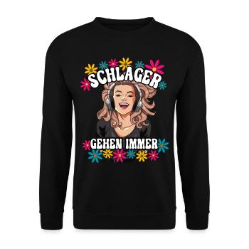 Schlager Gehen Immer - Unisex Pullover - Schwarz - Vorne - Alina (178cm) & Michal (187cm)