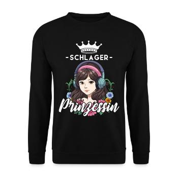 Schlager Prinzessin - Unisex Pullover - Schwarz - Vorne - Alina (178cm) & Michal (187cm)