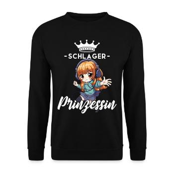 Schlager Prinzessin - Unisex Pullover - Schwarz - Vorne - Alina (178cm) & Michal (187cm)
