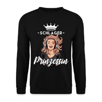 Schlager Prinzessin - Unisex Pullover - Schwarz - Vorne - Alina (178cm) & Michal (187cm)