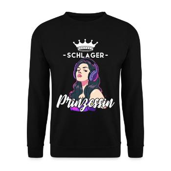Schlager Prinzessin - Unisex Pullover - Schwarz - Vorne - Alina (178cm) & Michal (187cm)