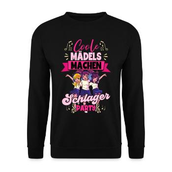 Coole Mädels Machen Schlager - Unisex Pullover - Schwarz - Vorne - Alina (178cm) & Michal (187cm)