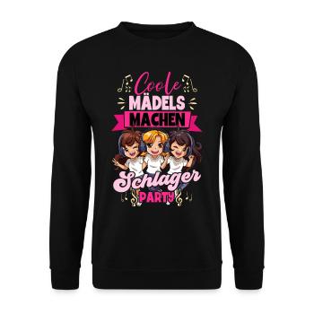 Coole Mädels Machen Schlager - Unisex Pullover - Schwarz - Vorne - Alina (178cm) & Michal (187cm)