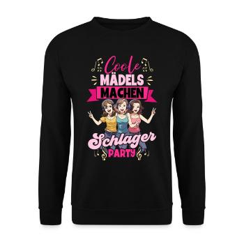Coole Mädels Machen Schlager - Unisex Pullover - Schwarz - Vorne - Alina (178cm) & Michal (187cm)