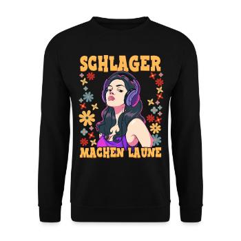 Schlager - Unisex Pullover - Schwarz - Vorne - Alina (178cm) & Michal (187cm)