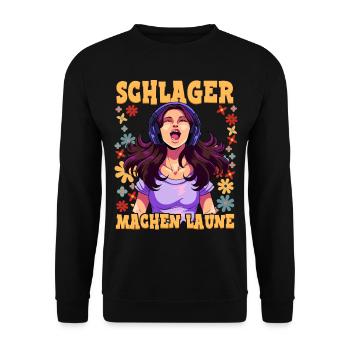 Schlager - Unisex Pullover - Schwarz - Vorne - Alina (178cm) & Michal (187cm)
