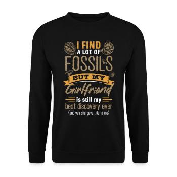 Fossils, paleontologist, fossil collector, - Unisex Sweatshirt - black - Front - Alina (178cm) & Michal (187cm)