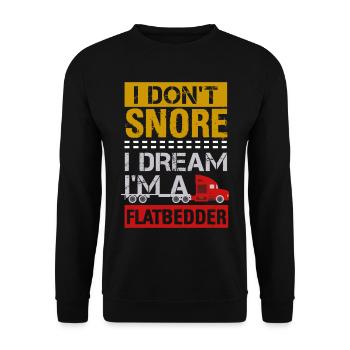 LKW Flachbettmaschine Frachtfahrzeug - Unisex Pullover - Schwarz - Vorne - Alina (178cm) & Michal (187cm)