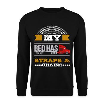 Camion à plateau Machine Cargo Vehicle - Sweat-shirt Unisexe - noir - Devant - Alina (178cm) & Michal (187cm)