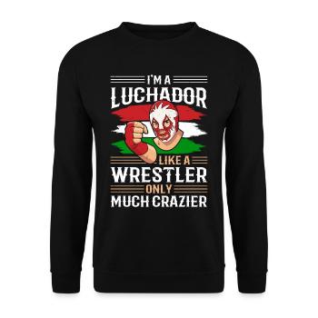Mexikanischer Wrestling Ringer Lucha Libre Maske - Unisex Pullover - Schwarz - Vorne - Alina (178cm) & Michal (187cm)