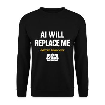 Boulangerie, Boulangerie, Confiserie, Dessert, Gâteau, Cupcake - Sweat-shirt Unisexe - noir - Devant - Alina (178cm) & Michal (187cm)