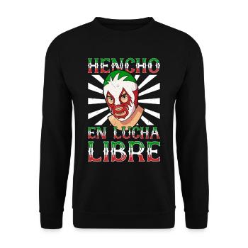 Mexikanischer Wrestling Ringer Lucha Libre Maske - Unisex Pullover - Schwarz - Vorne - Alina (178cm) & Michal (187cm)