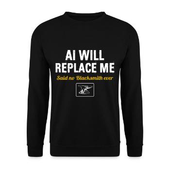 Blacksmiths, master blacksmiths, metalworkers - Unisex Sweatshirt - black - Front - Alina (178cm) & Michal (187cm)