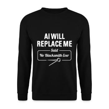 Blacksmiths, master blacksmiths, metalworkers - Unisex Sweatshirt - black - Front - Alina (178cm) & Michal (187cm)