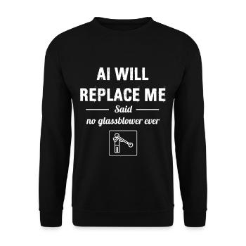 verrier soufflé de verre déformation Stolzer - Sweat-shirt Unisexe - noir - Devant - Alina (178cm) & Michal (187cm)