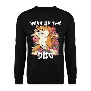 Year of the Dog Lunar New Year Chinese - Unisex Sweatshirt - black - Front - Alina (178cm) & Michal (187cm)