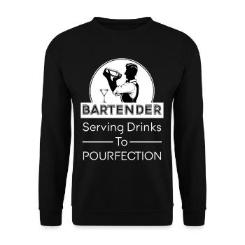 Barkeeper Mixologe Alkohol Getränke Barmann - Unisex Pullover - Schwarz - Vorne - Alina (178cm) & Michal (187cm)