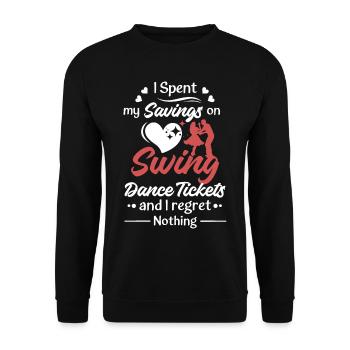 Lindy Hop Swing Tanz Paar Tänzer Swing Tanz - Unisex Pullover - Schwarz - Vorne - Alina (178cm) & Michal (187cm)