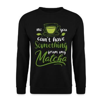 Grüntee-Liebhaber Japanischer Matcha-Latte-Drink - Unisex Pullover - Schwarz - Vorne - Alina (178cm) & Michal (187cm)
