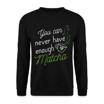 Amateur de thé vert, japonais - Sweat-shirt Unisexe - noir - Devant - Alina (178cm) & Michal (187cm)