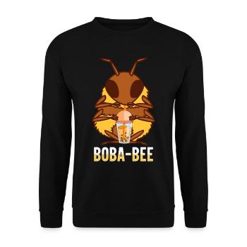 Bubble Tea Drink Pearl Milk Tea Lover Kawaii - Unisex Sweatshirt - black - Front - Alina (178cm) & Michal (187cm)