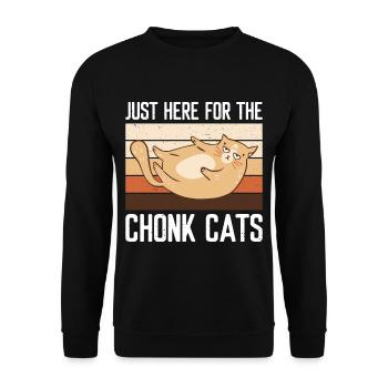 Kitty Fat Cat Lover Meme Kitten Meow - Sweat-shirt Unisexe - noir - Devant - Alina (178cm) & Michal (187cm)