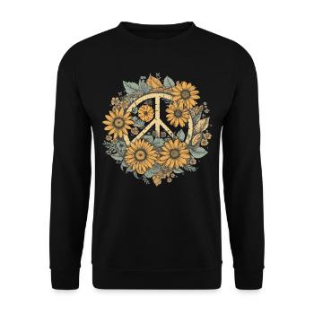 Costume Hippie Signe de la Paix - Sweat-shirt Unisexe - noir - Devant - Alina (178cm) & Michal (187cm)