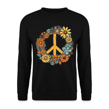 Costume Hippie Signe de la Paix - Sweat-shirt Unisexe - noir - Devant - Alina (178cm) & Michal (187cm)