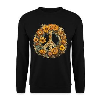 Costume Hippie Signe de la Paix - Sweat-shirt Unisexe - noir - Devant - Alina (178cm) & Michal (187cm)