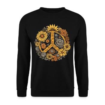 Costume Hippie Signe de la Paix - Sweat-shirt Unisexe - noir - Devant - Alina (178cm) & Michal (187cm)