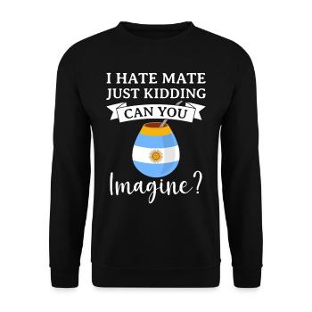 Drapeau de l’Argentine Thé yerba maté argentin - Sweat-shirt Unisexe - noir - Devant - Alina (178cm) & Michal (187cm)