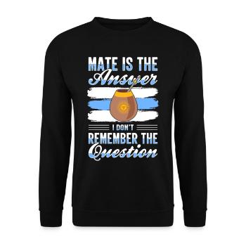Drapeau de l’Argentine Thé yerba maté argentin - Sweat-shirt Unisexe - noir - Devant - Alina (178cm) & Michal (187cm)